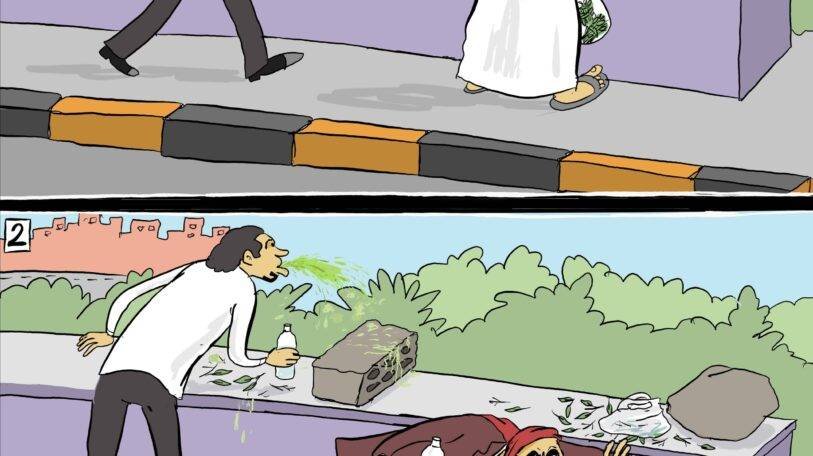 كاريكاتير | متعاطو القات في الأماكن العامة