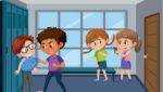 Scene,With,Kid,Bullying,Their,Friend,At,School,Illustration